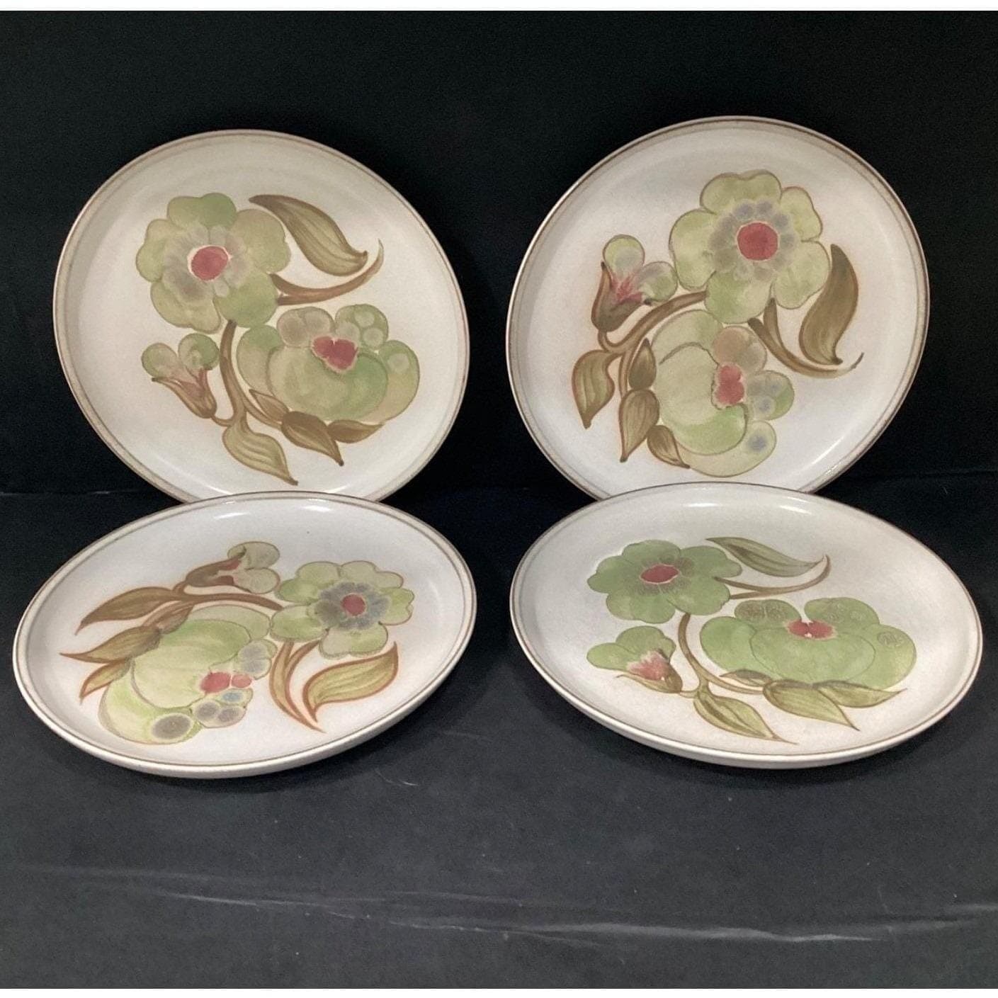 Denby Troubadour Dinner Plates, Set of 4, Vintage England Stoneware Dinnerware - Thumbnail 7