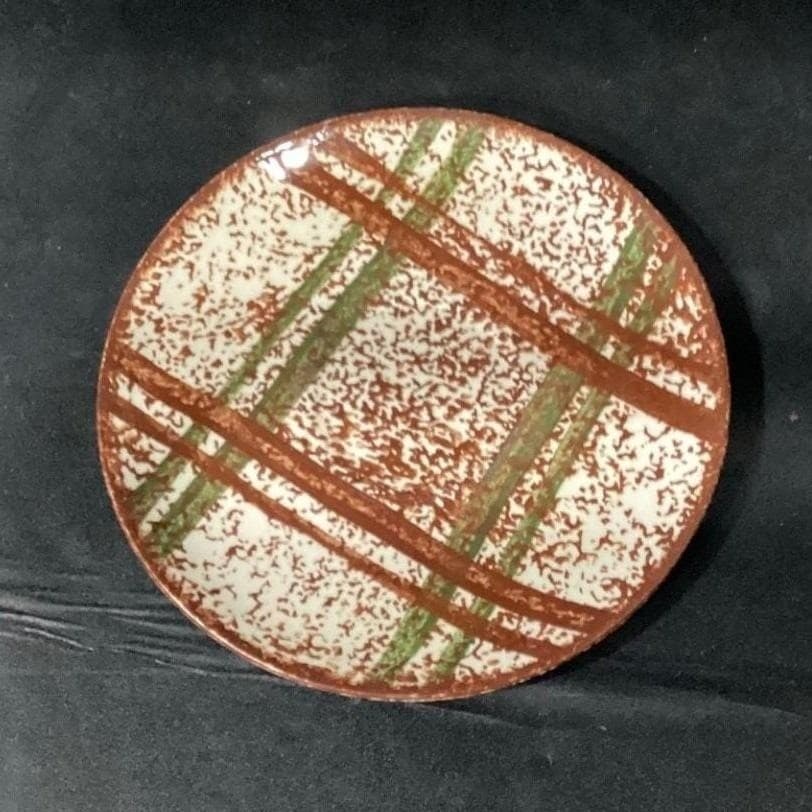 Blue Ridge Pottery Rustic Plaid Skyline Saucers, Set of 2, Hand-Painted Plates - Thumbnail 4