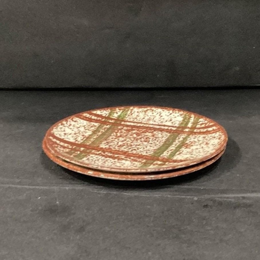 Blue Ridge Pottery Rustic Plaid Skyline Saucers, Set of 2, Hand-Painted Plates - Thumbnail 8