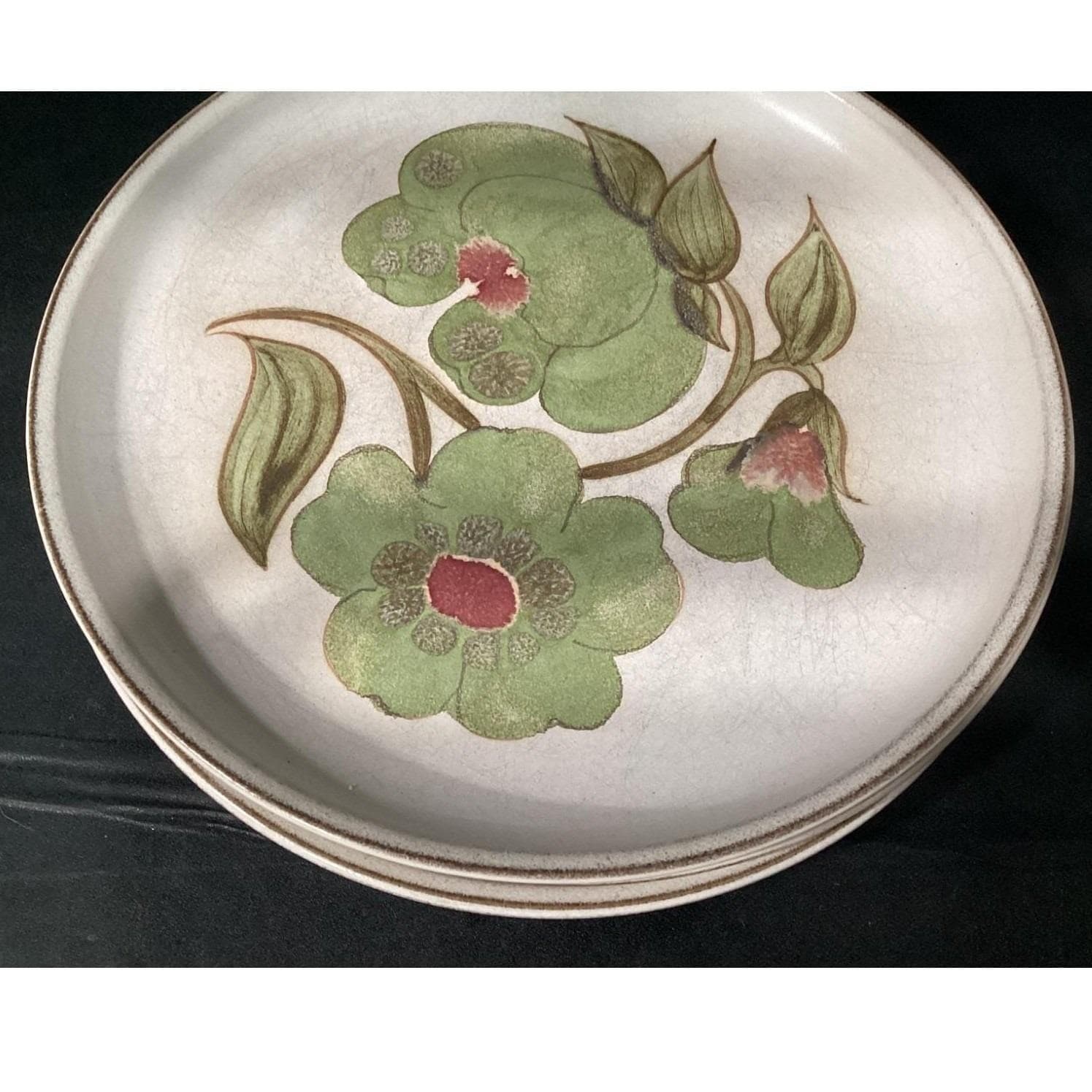 Denby Troubadour Dinner Plates, Set of 4, Vintage England Stoneware Dinnerware - Thumbnail 6