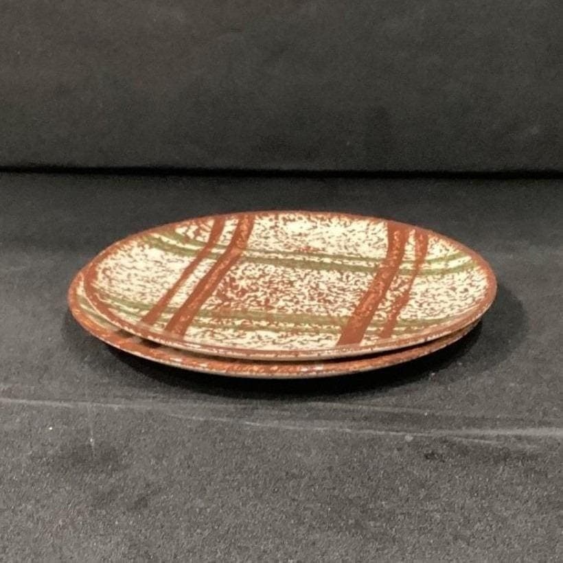 Blue Ridge Pottery Rustic Plaid Skyline Saucers, Set of 2, Hand-Painted Plates - Thumbnail 9