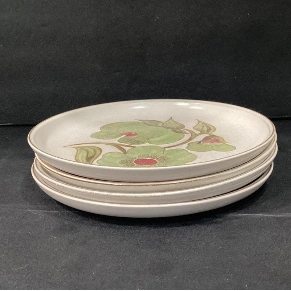 Denby Troubadour Dinner Plates, Set of 4, Vintage England Stoneware Dinnerware - Thumbnail 8