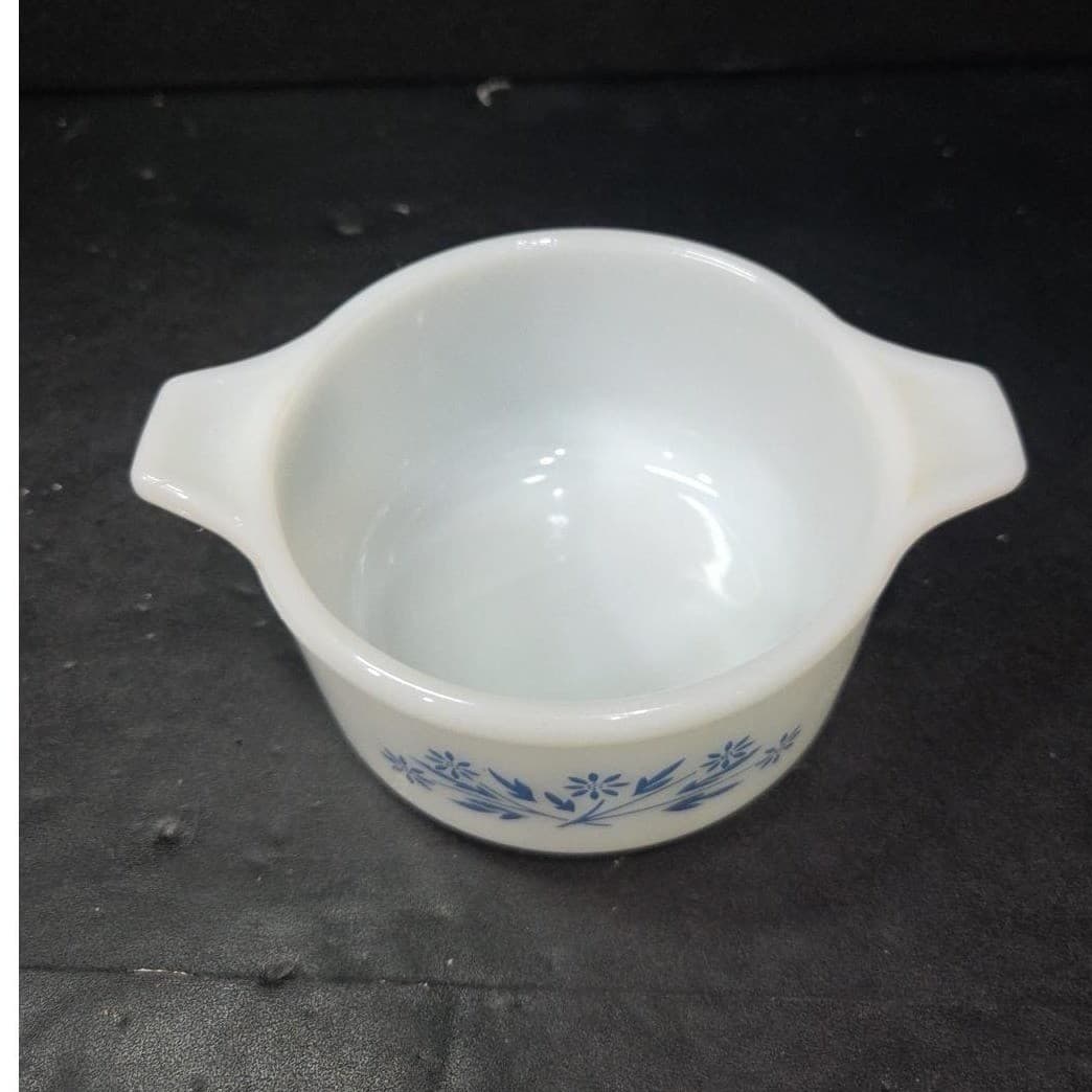 Pyr-O-Rey Blue Cornflower Ramekin, Vtg Dynaware Individual Casserole, Bakeware - Thumbnail 6