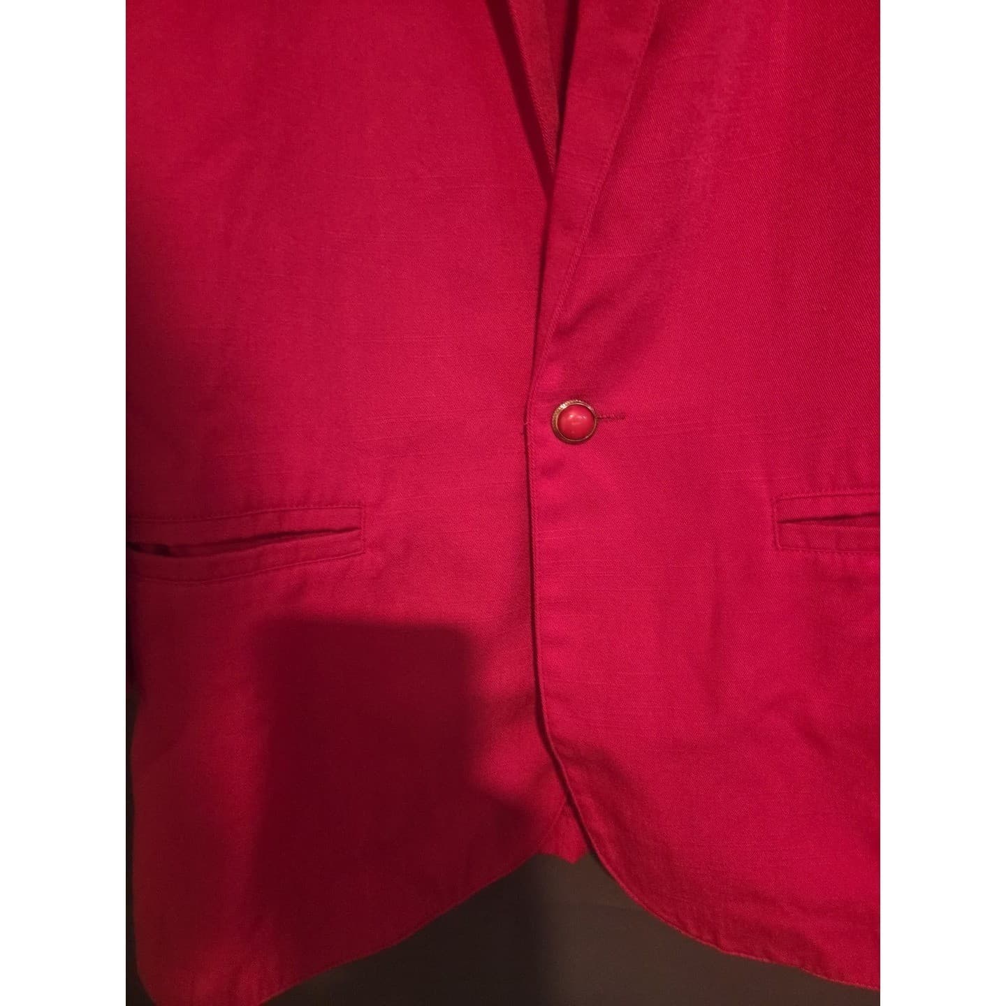 PJ LA Hot Pink Vintage Single Button Blazer, Women's Large Jacket, 6146 - Thumbnail 6