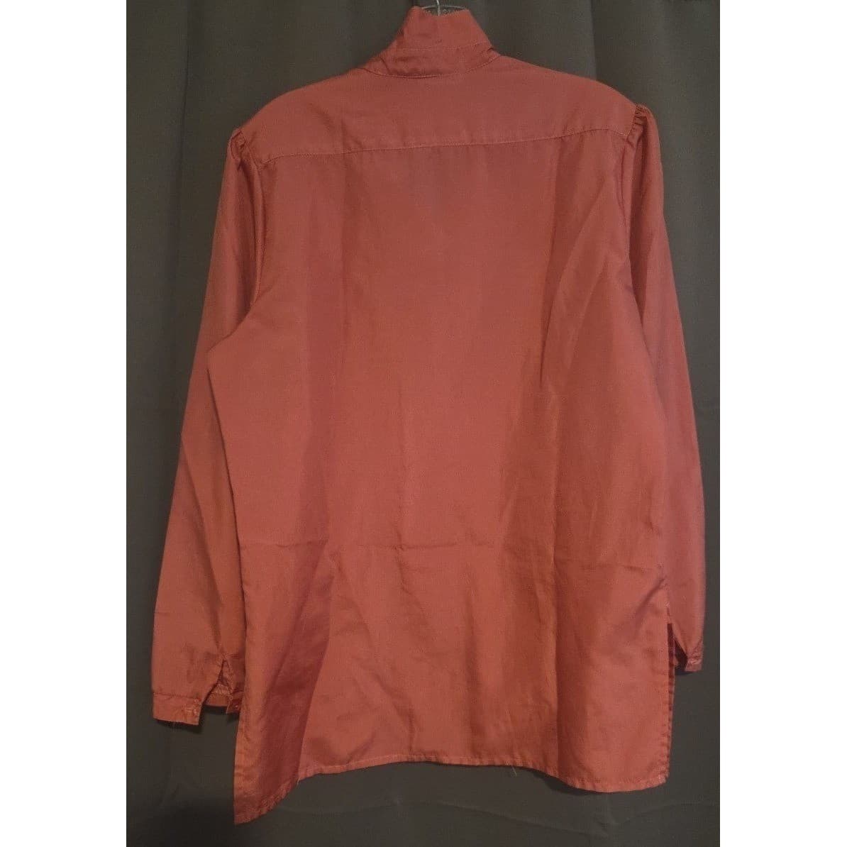 Herb Roberts California Vintage Bib Front Blouse Rust High Neck Long Sleeve Top - Thumbnail 4