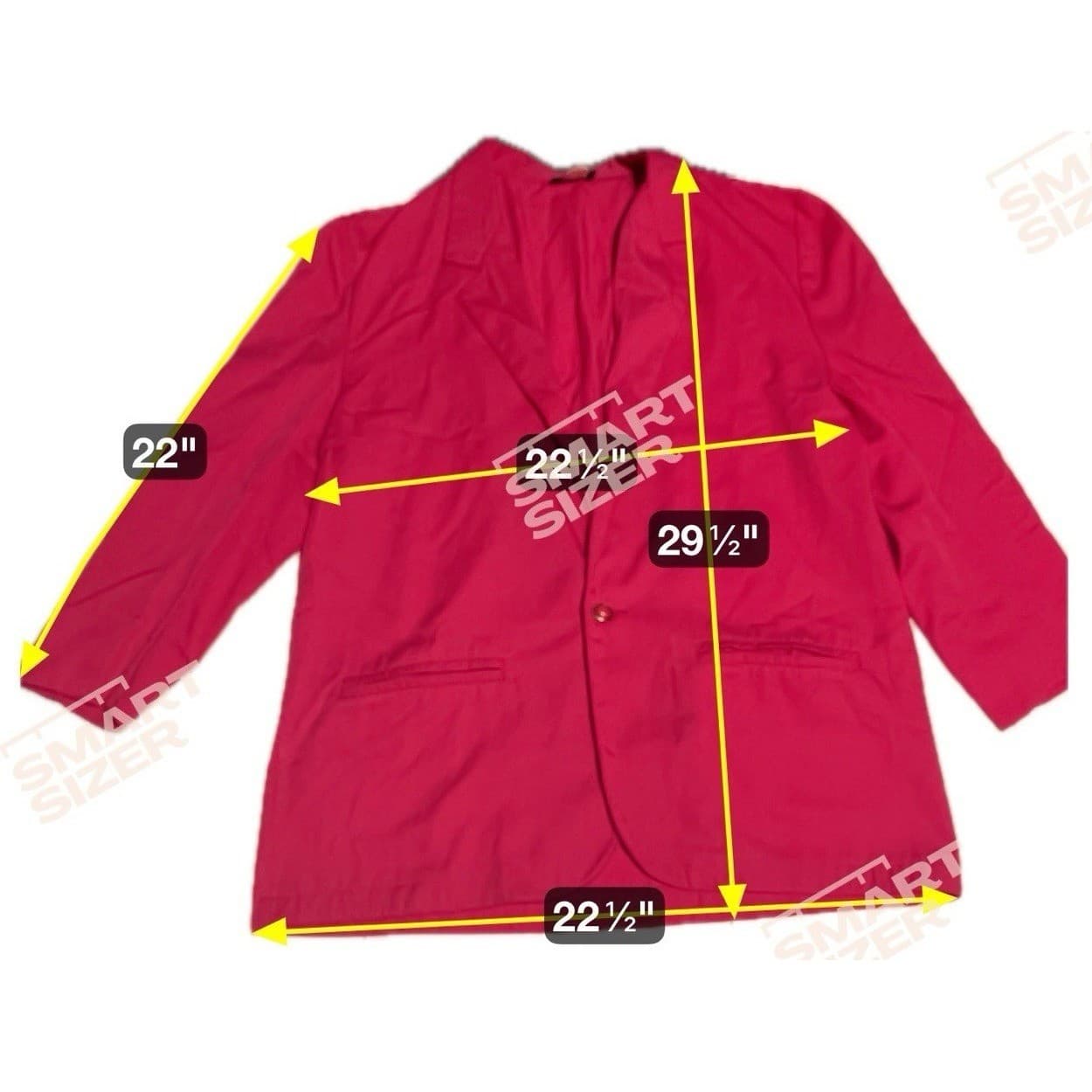 PJ LA Hot Pink Vintage Single Button Blazer, Women's Large Jacket, 6146 - Thumbnail 2