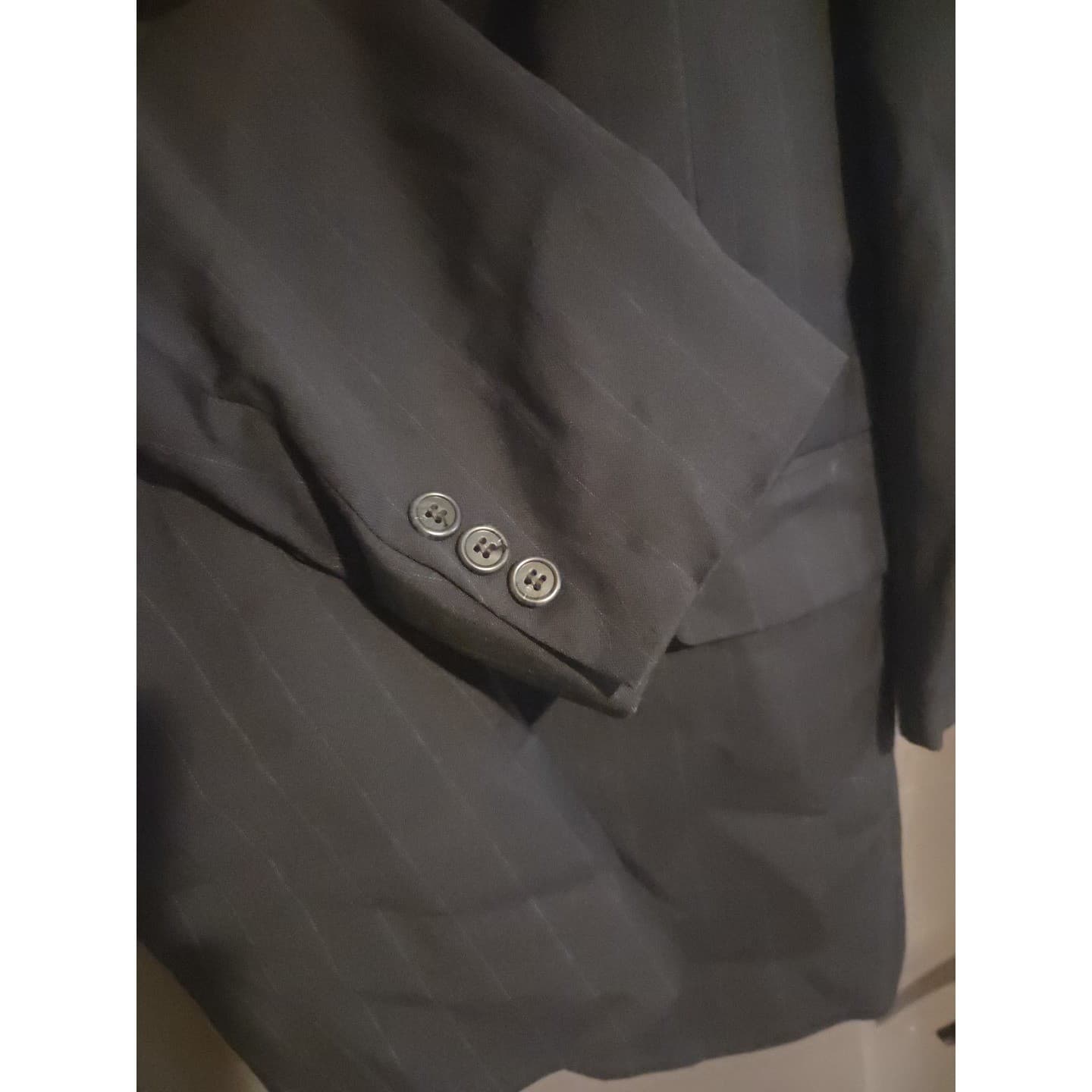 Botany 500 Couture Navy Blue Pinstripe Blazer, Men's 42R Sport Coat, Made in USA - Thumbnail 7