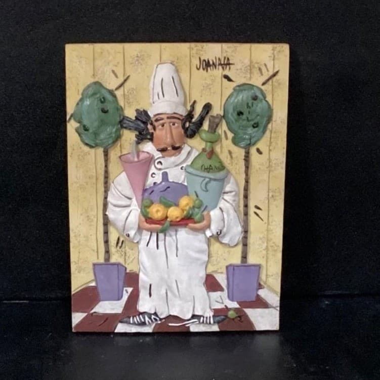 Italian Kitchen Wall Plaques by Joanna, Set of 3, Vintage Inspired Chefs/ Waiter - Thumbnail 6