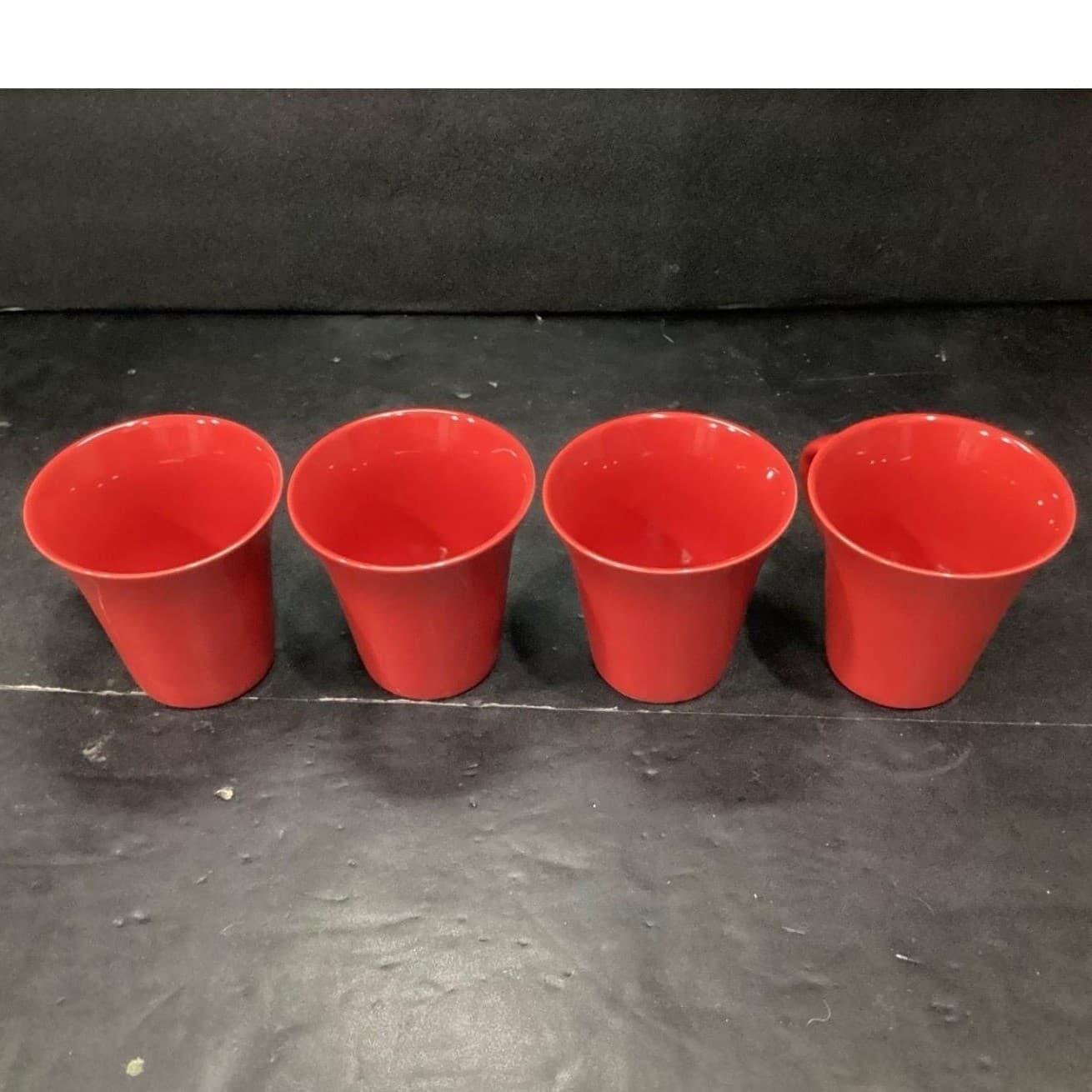10 Strawberry Street Red Coffee Cups, Set of 4, Vintage Inspired Mugs, Drinkware - Thumbnail 6