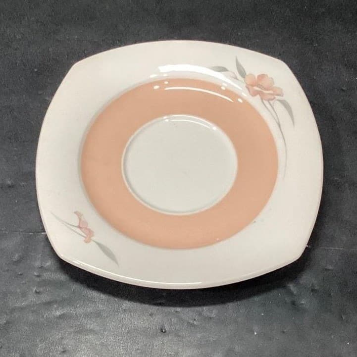 Nikko Japan Quadrille Peachglow Teacup Saucers, Set of 4, Vintage Tableware - Thumbnail 3