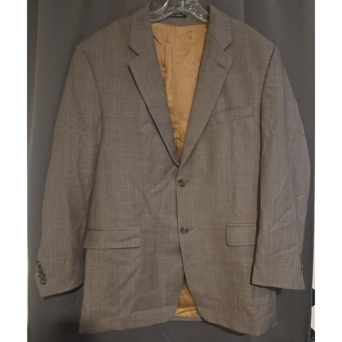 Ralph Lauren Wool Blazer Brown Two Button Sport Coat, Mens 42L, Made in Canada - Thumbnail 3