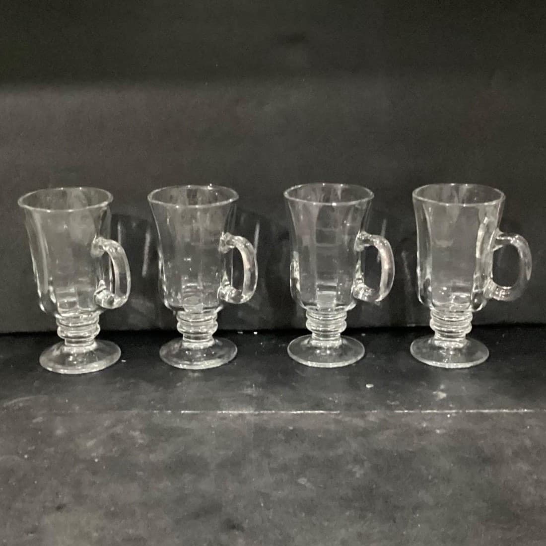 Libbey Pedestal Irish Coffee Mugs, Set of 4, Vintage Optic Design, Drinkware - Thumbnail 5