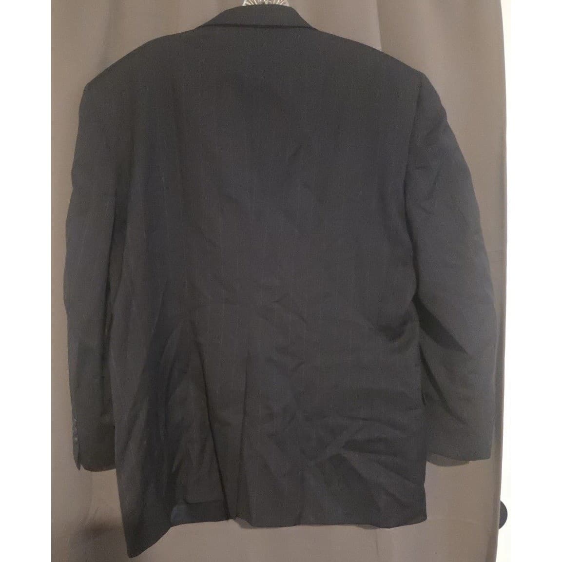 Botany 500 Couture Navy Blue Pinstripe Blazer, Men's 42R Sport Coat, Made in USA - Thumbnail 4