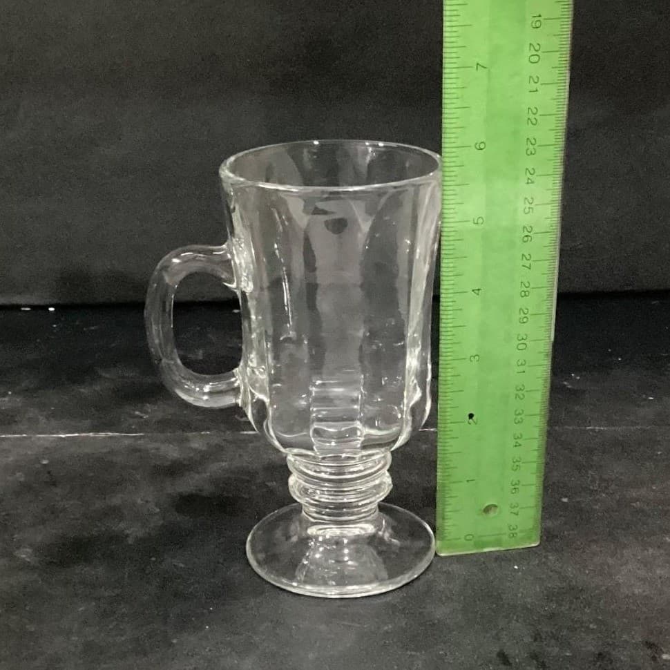 Libbey Pedestal Irish Coffee Mugs, Set of 4, Vintage Optic Design, Drinkware - Thumbnail 9