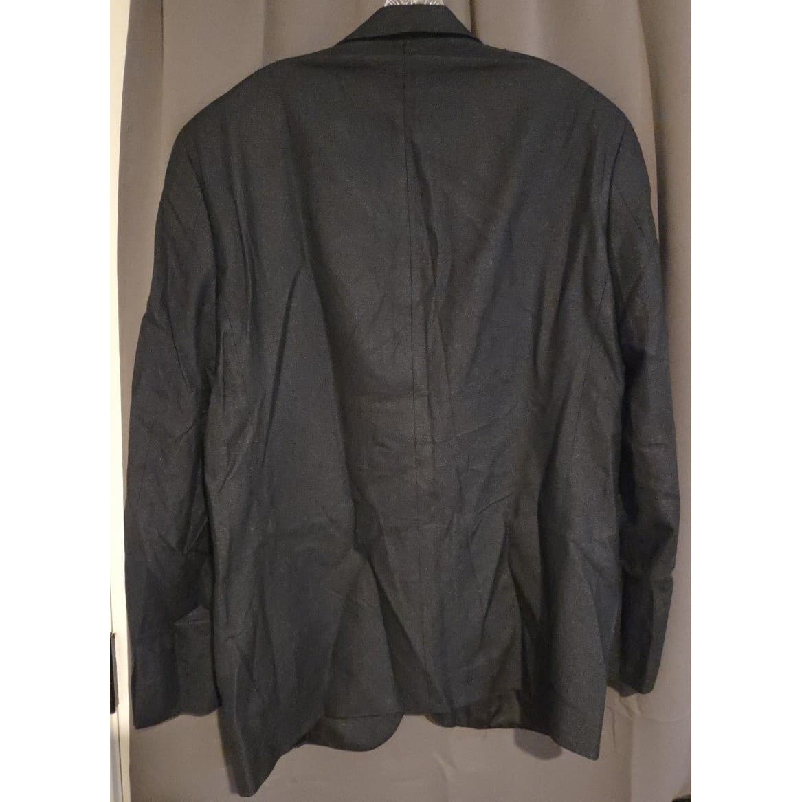 Andrew Fezza Fusion Charcoal Grey 100% Silk 3-Button Blazer, Mens 44L Sport Coat - Thumbnail 4
