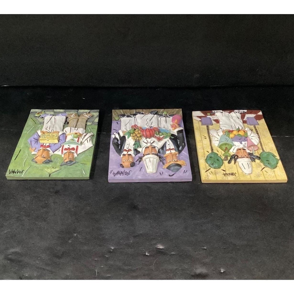 Italian Kitchen Wall Plaques by Joanna, Set of 3, Vintage Inspired Chefs/ Waiter - Thumbnail 8