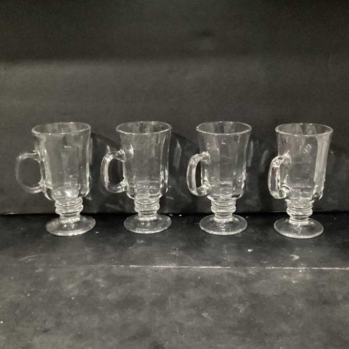 Libbey Pedestal Irish Coffee Mugs, Set of 4, Vintage Optic Design, Drinkware - Thumbnail 3