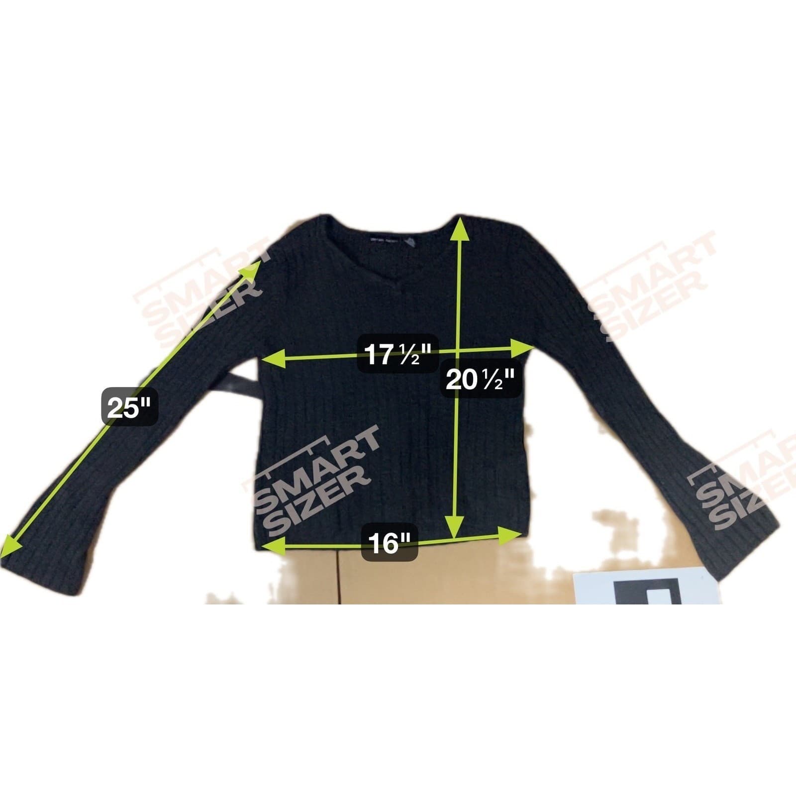 Derek Heart Charcoal Gray Ribbed V-Neck Knit Sweater, Woman's Large, Long Sleeve - Thumbnail 2