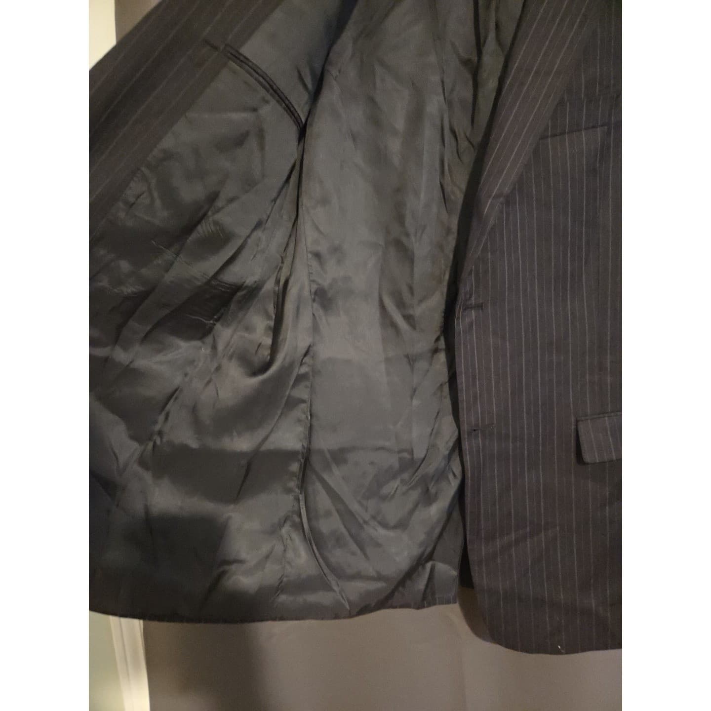 Hart Schaffner Marx Pinstripe Blazer, Men's 42XL Suit Jacket, Formal Business - Thumbnail 8