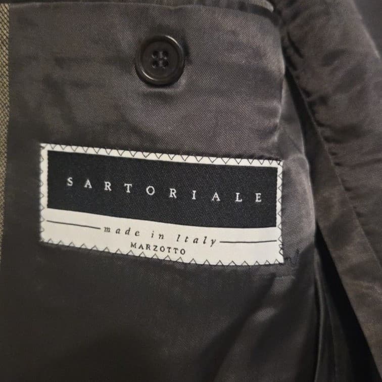 Sartoriale Marzotto Guabello Super 100s Wool Blazer, Men's 44R Olive Green Italy - Thumbnail 5