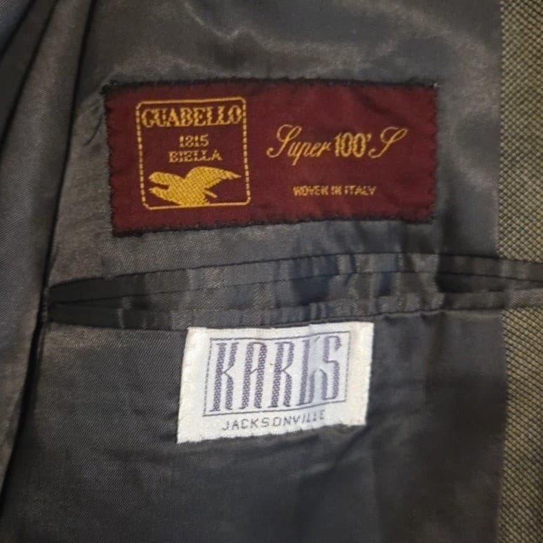 Sartoriale Marzotto Guabello Super 100s Wool Blazer, Men's 44R Olive Green Italy - Thumbnail 11