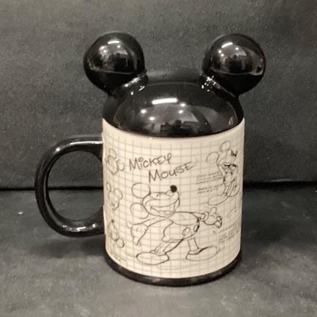 Disney Mickey Mouse Lidded Coffee Cup, Vintage Inspired Sketch Book Draw Design - Thumbnail 5