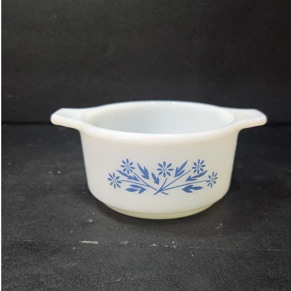 Pyr-O-Rey Blue Cornflower Ramekin, Vtg Dynaware Individual Casserole, Bakeware - Thumbnail 2