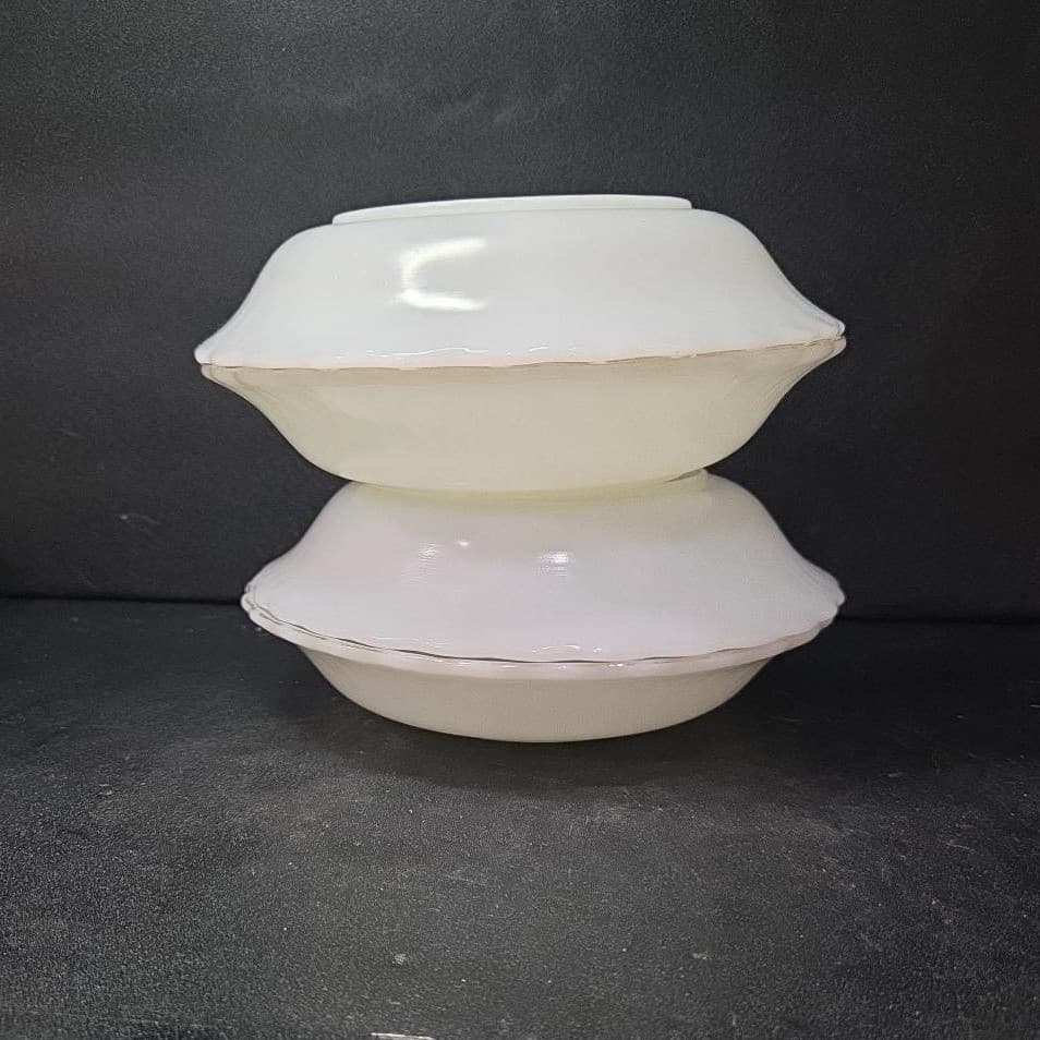 Anchor Hocking Fire King Swirl Bowls, Set of 4, Milk Glass, Vintage Kitchenware - Thumbnail 9