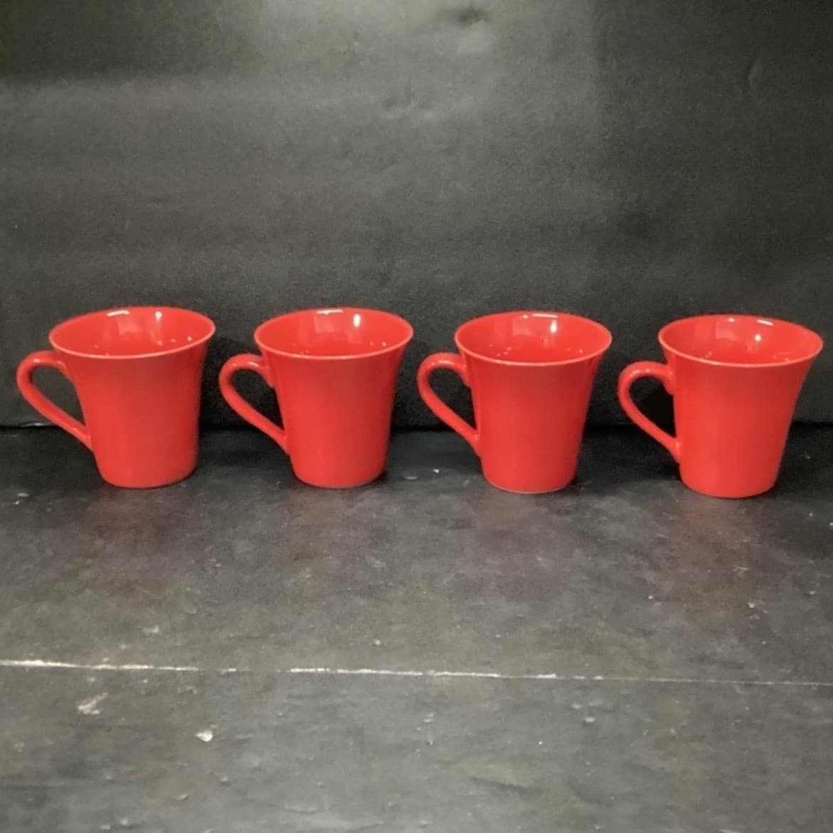 10 Strawberry Street Red Coffee Cups, Set of 4, Vintage Inspired Mugs, Drinkware - Thumbnail 5