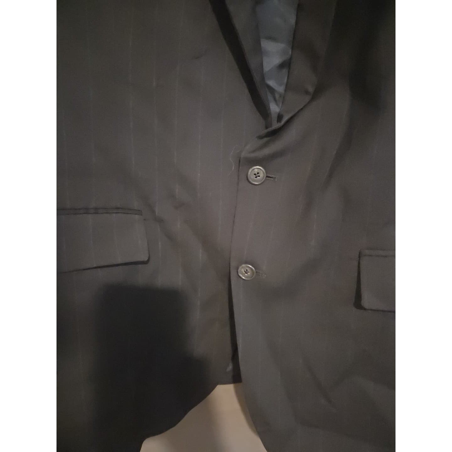 Botany 500 Couture Navy Blue Pinstripe Blazer, Men's 42R Sport Coat, Made in USA - Thumbnail 6