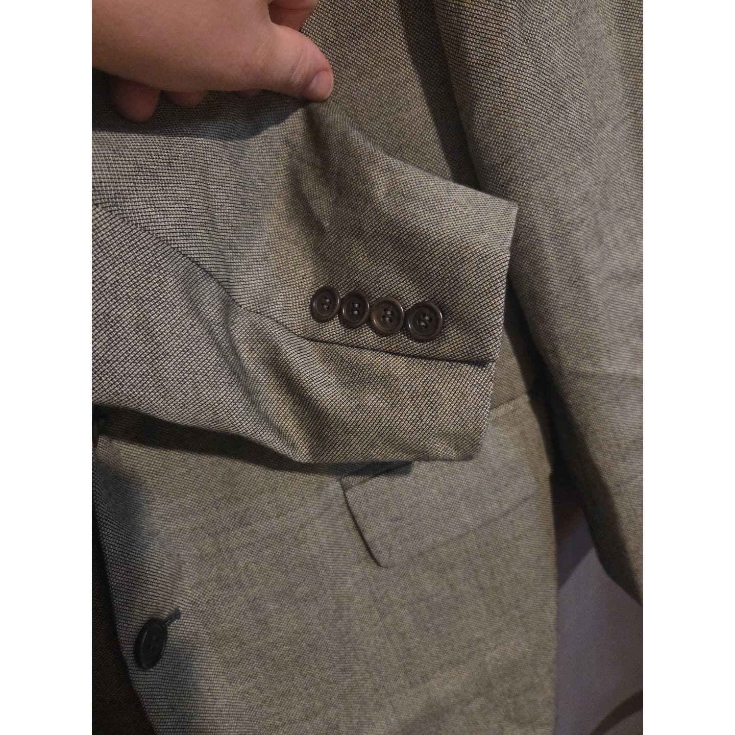 Sartoriale Marzotto Guabello Super 100s Wool Blazer, Men's 44R Olive Green Italy - Thumbnail 8