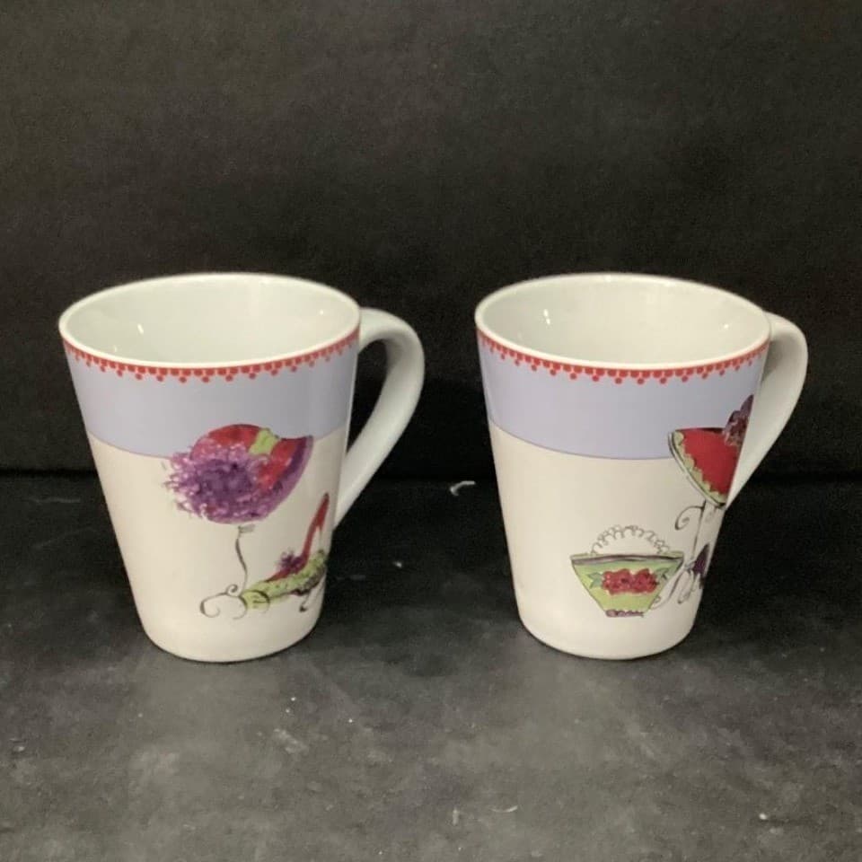 Rosanna Coffee Cups, "It's My Time" & "Time to Play" Design, Set of 2, Drinkware - Thumbnail 6