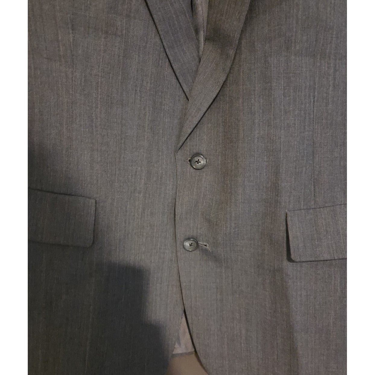 Hart Schaffner Marx Maison Blanche Grey Pinstripe Viracle Wool Blend Blazer Mens - Thumbnail 6