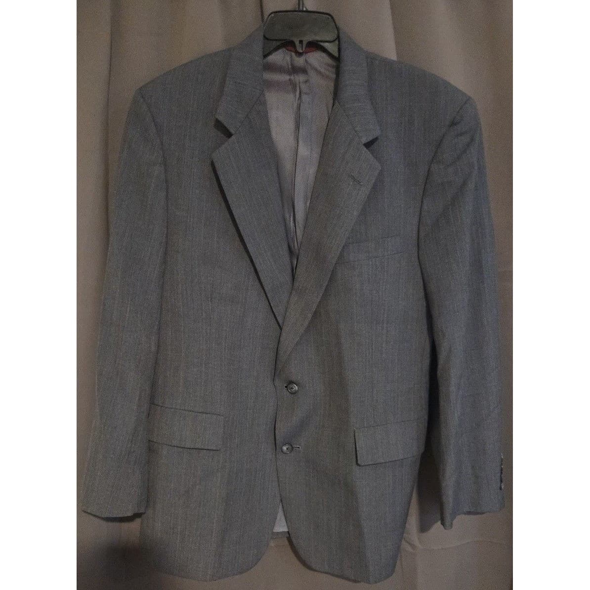 Hart Schaffner Marx Maison Blanche Grey Pinstripe Viracle Wool Blend Blazer Mens - Thumbnail 3