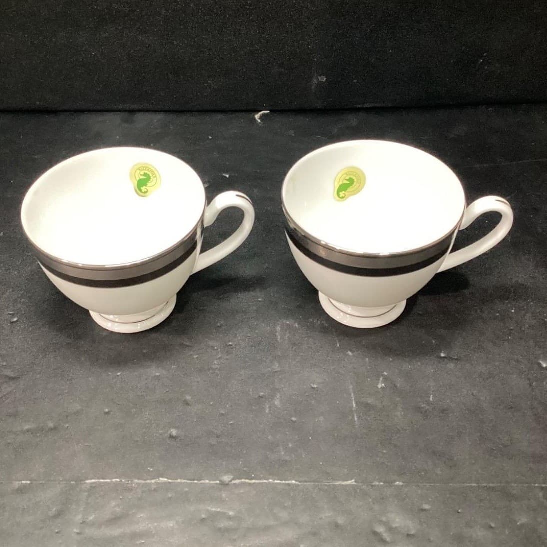 Waterford Fine China Colleen Patterned Teacups, Set of 2, Silver & White Cups - Thumbnail 7