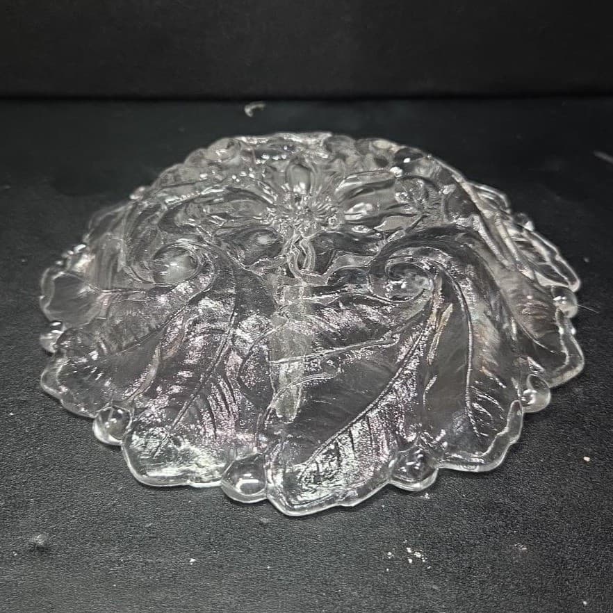 Indiana Glass Wild Rose Embossed Divided Bowl, Vintage Serving Tray, Kitchenware - Thumbnail 7