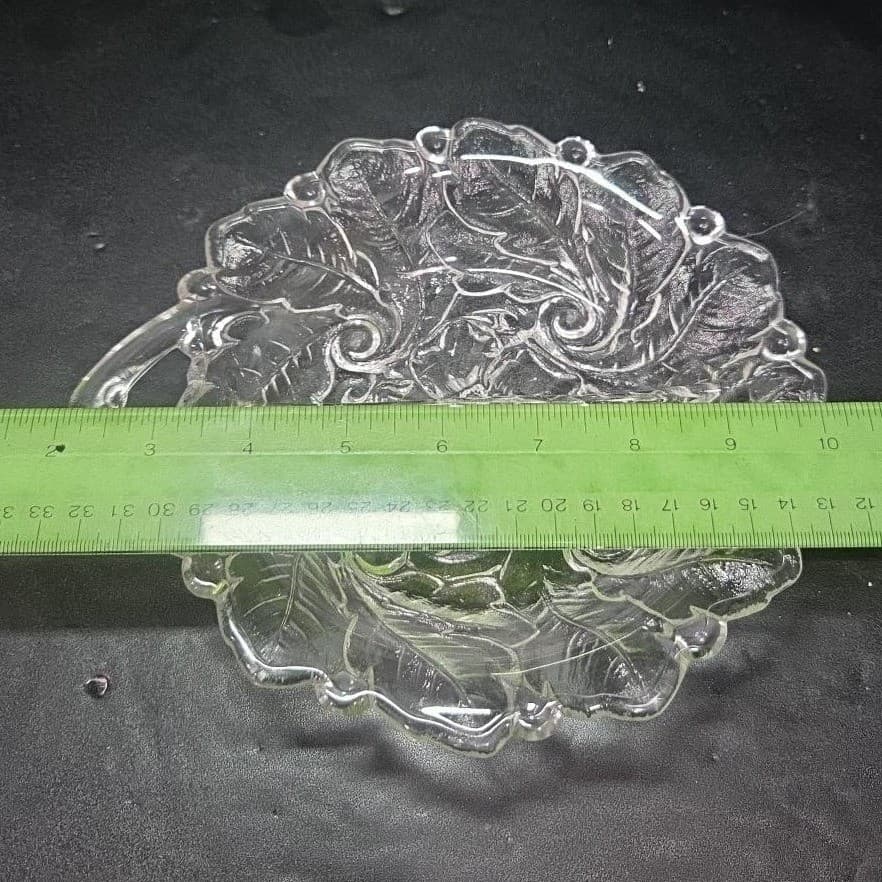 Indiana Glass Wild Rose Embossed Divided Bowl, Vintage Serving Tray, Kitchenware - Thumbnail 5