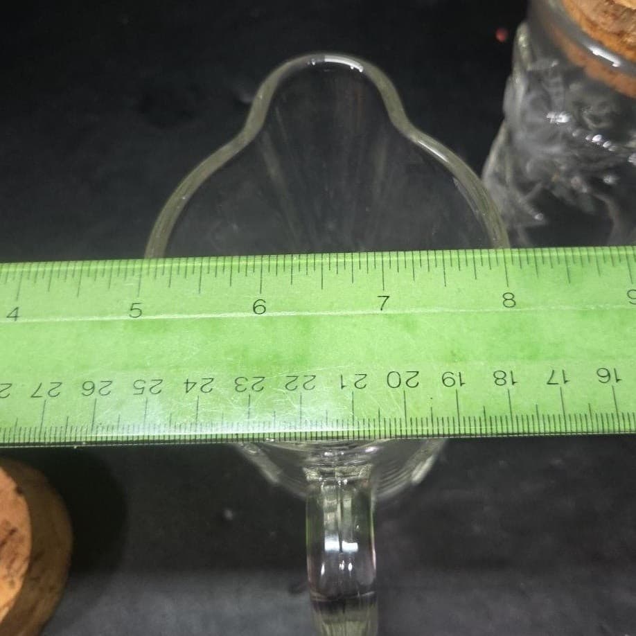 Embossed Floral Glass Pitchers, Set of 2, Vintage Inspired Snub Nose Spout - Thumbnail 9