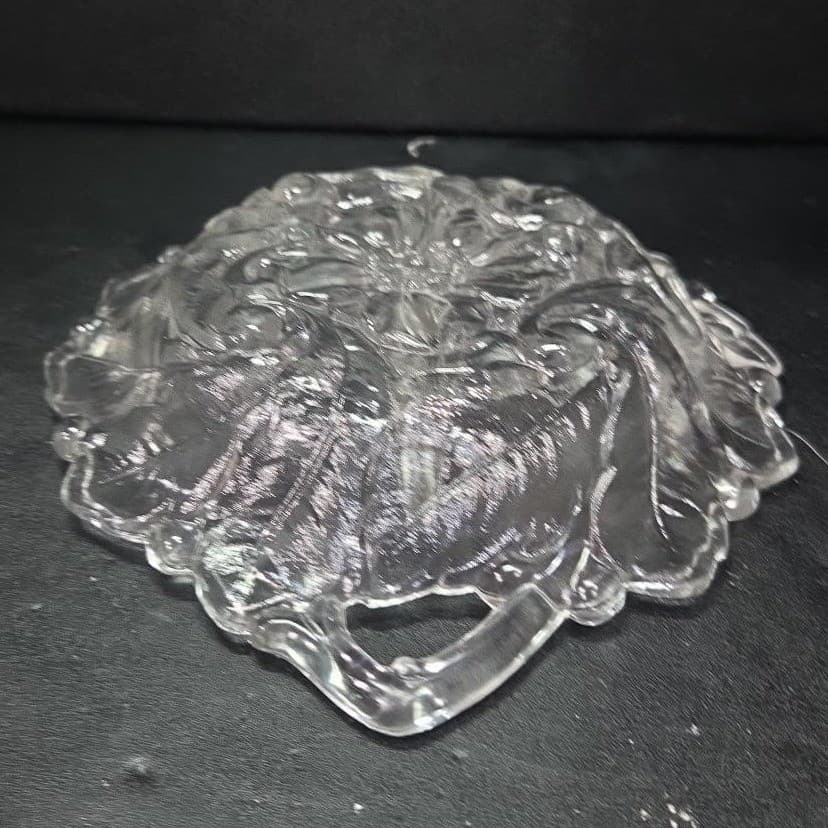 Indiana Glass Wild Rose Embossed Divided Bowl, Vintage Serving Tray, Kitchenware - Thumbnail 9