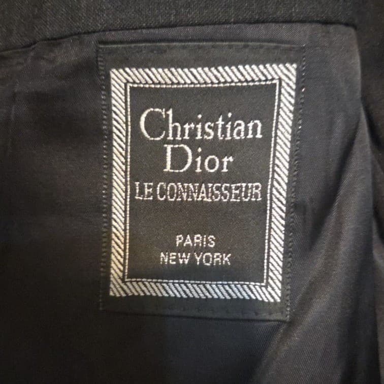 Christian Dior Le Connaisseur Pure Wool Pinstripe Blazer, Men's 50L Black Jacket - Thumbnail 5