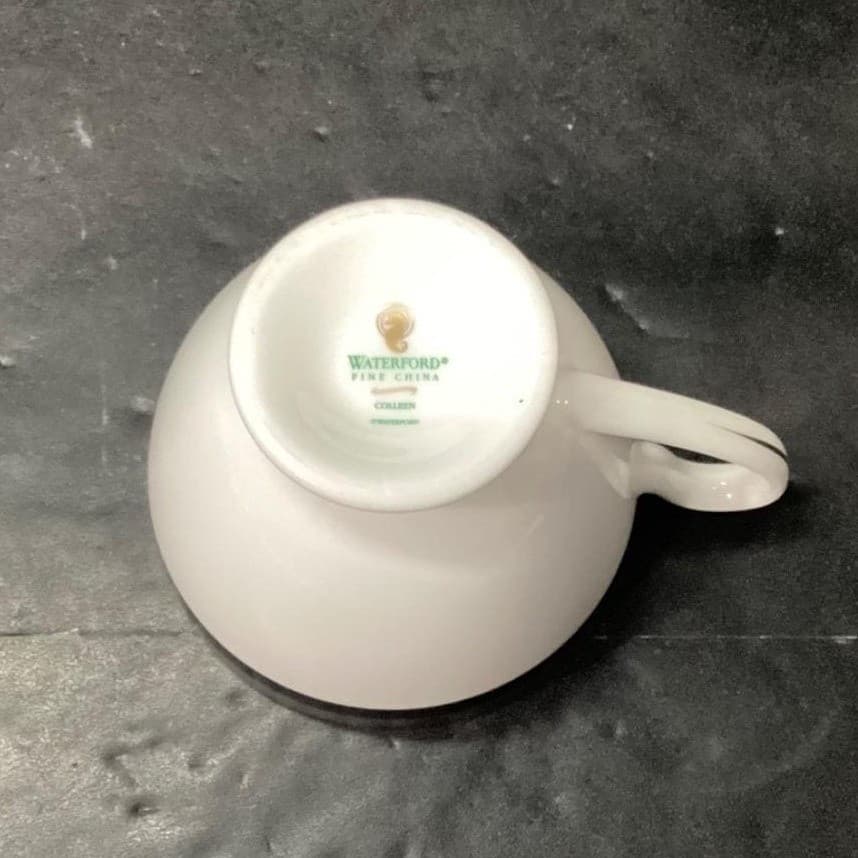 Waterford Fine China Colleen Patterned Teacups, Set of 2, Silver & White Cups - Thumbnail 10