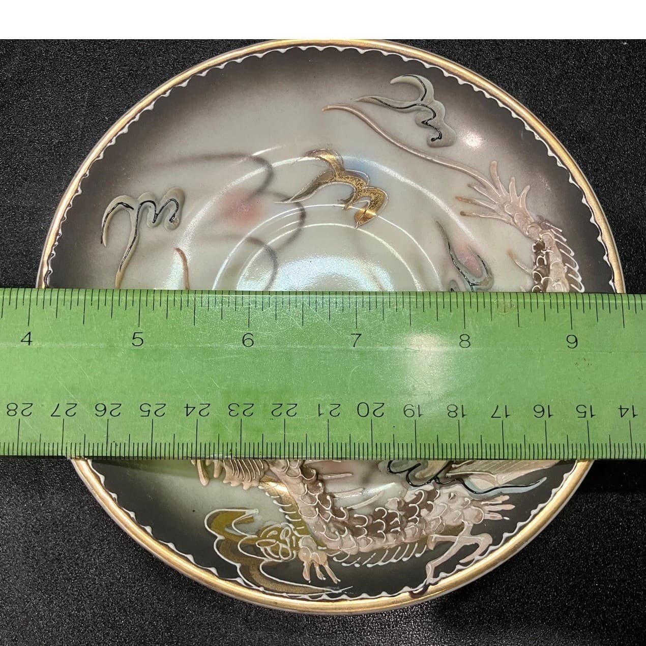 Moriage Dragonware Teacup & Saucers, Set of 4 Vintage Hand Painted Dragon Design - Thumbnail 8