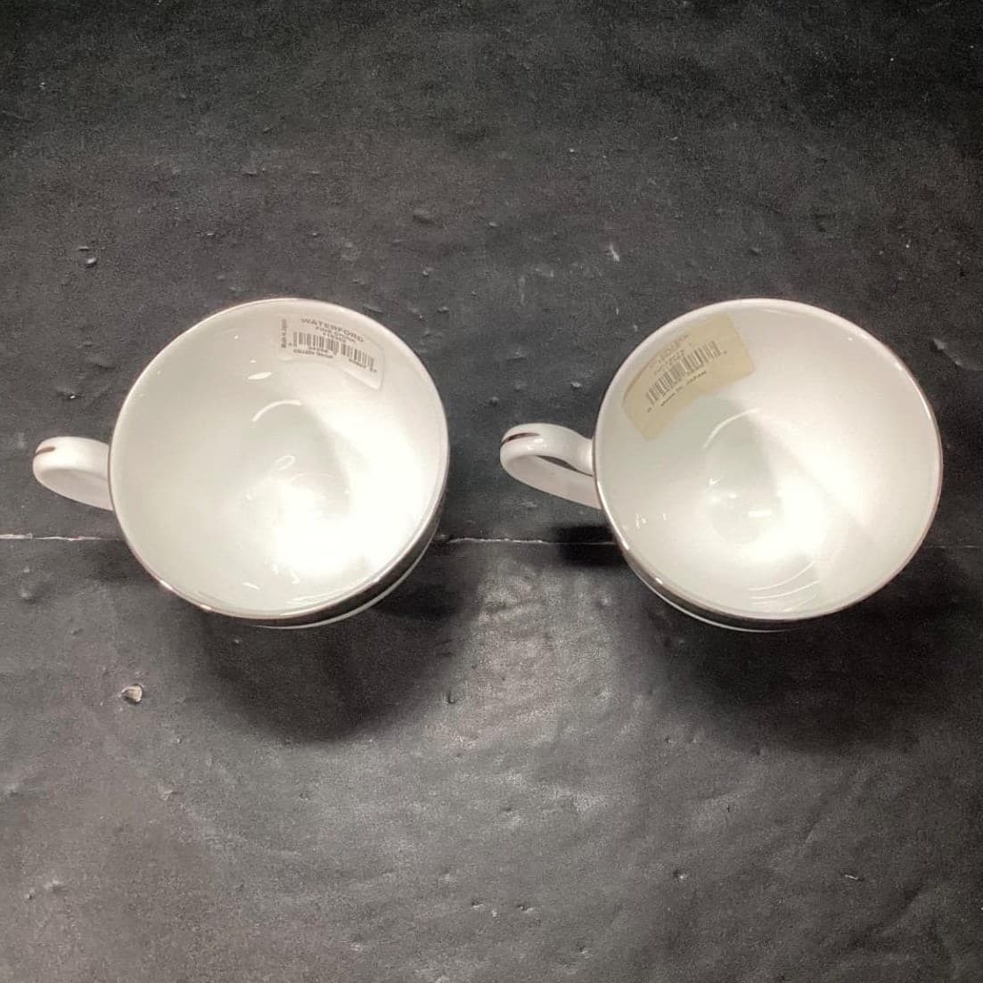 Waterford Fine China Colleen Patterned Teacups, Set of 2, Silver & White Cups - Thumbnail 8