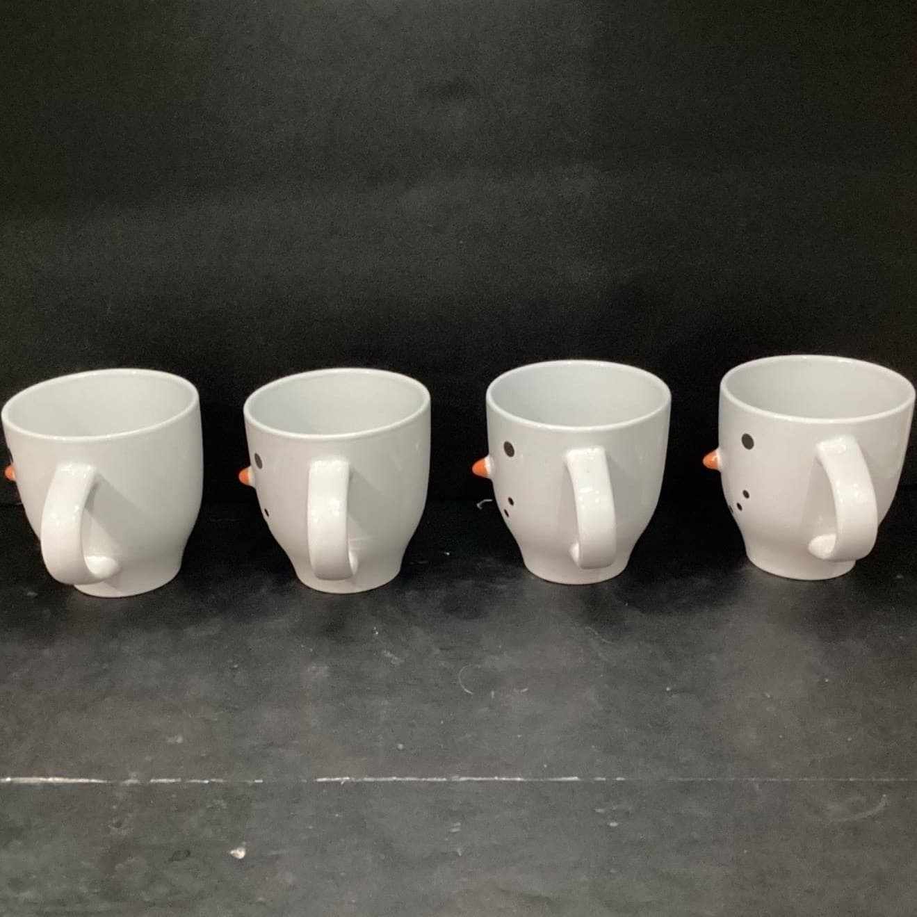 Royal Norfolk White Snowman Coffee Cups, Set of 4, 3D Carrot Noses, Drinkware - Thumbnail 9