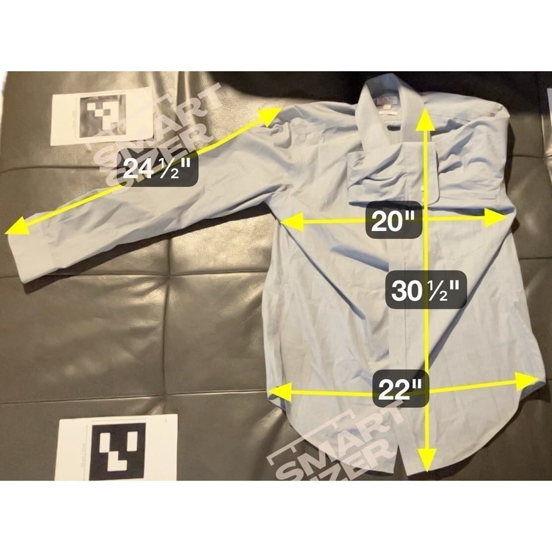 Merona Non-Iron Dobby Button Down, Light Blue Long Sleeve Shirt, Men's Large - Thumbnail 2