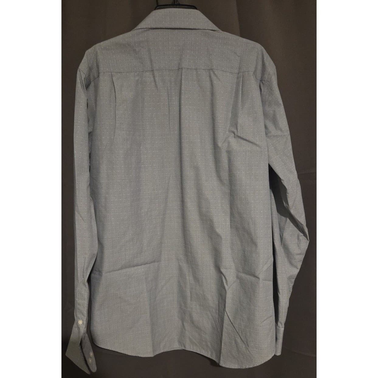 Merona Non-Iron Dobby Button Down, Light Blue Long Sleeve Shirt, Men's Large - Thumbnail 4