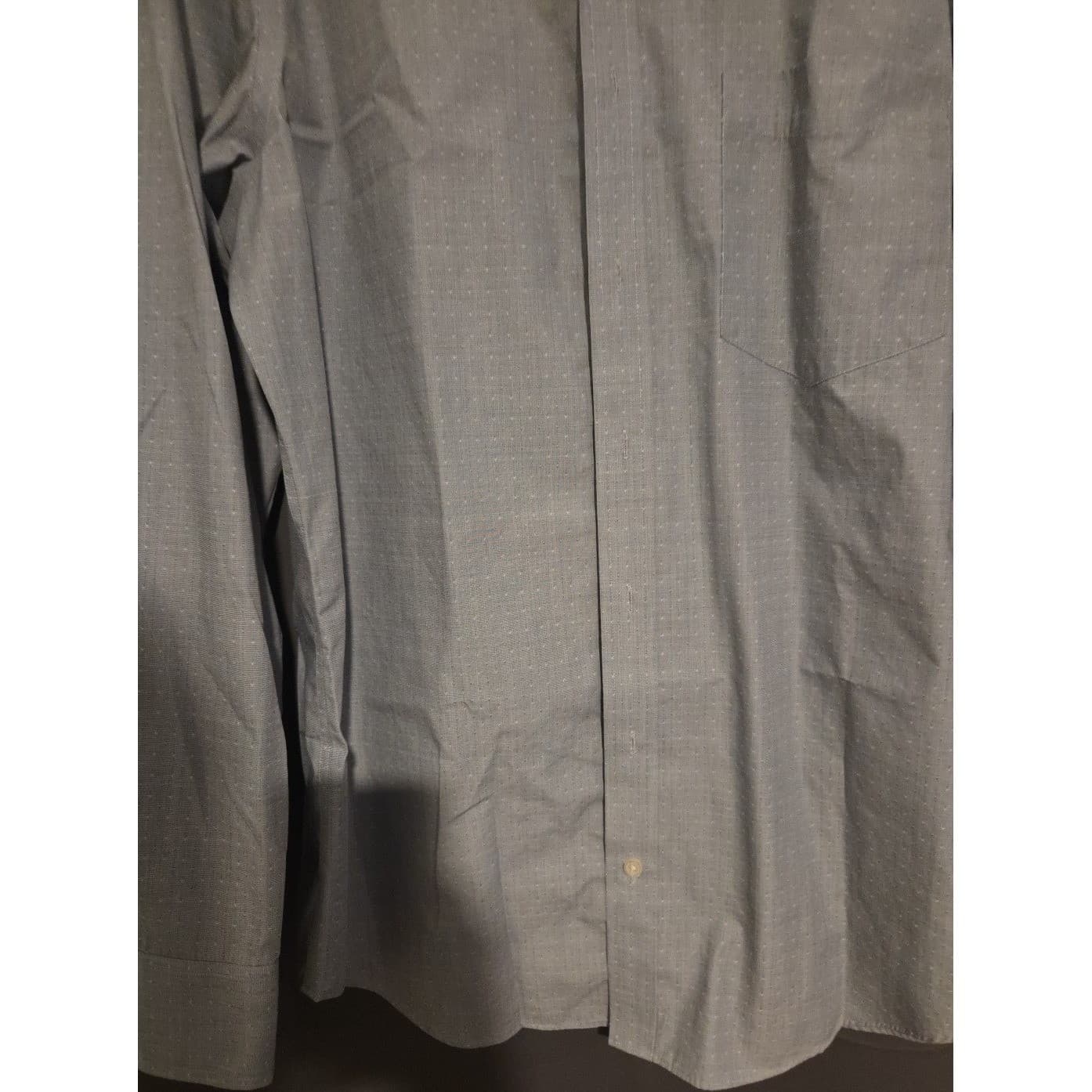 Merona Non-Iron Dobby Button Down, Light Blue Long Sleeve Shirt, Men's Large - Thumbnail 6