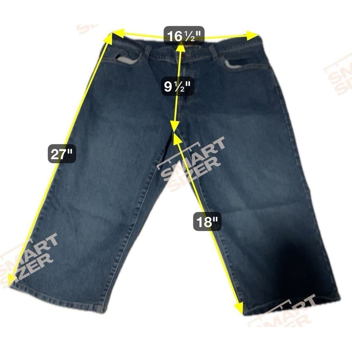 Duplex by Tyte Denim Capri Jeans, Woman's Size 12, Medium Wash Embroidered Blue - Thumbnail 2