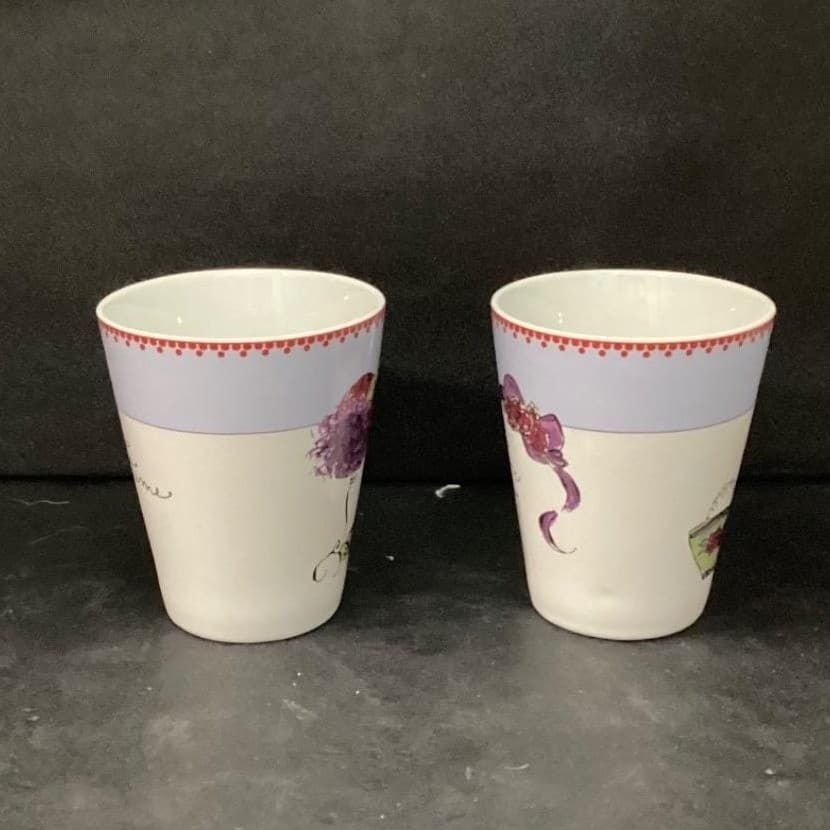 Rosanna Coffee Cups, "It's My Time" & "Time to Play" Design, Set of 2, Drinkware - Thumbnail 7