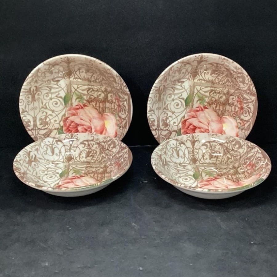 Royal Stafford England Antique Rose Cereal Bowls, Set Of 4, Vintage Dinnerware - Thumbnail 2